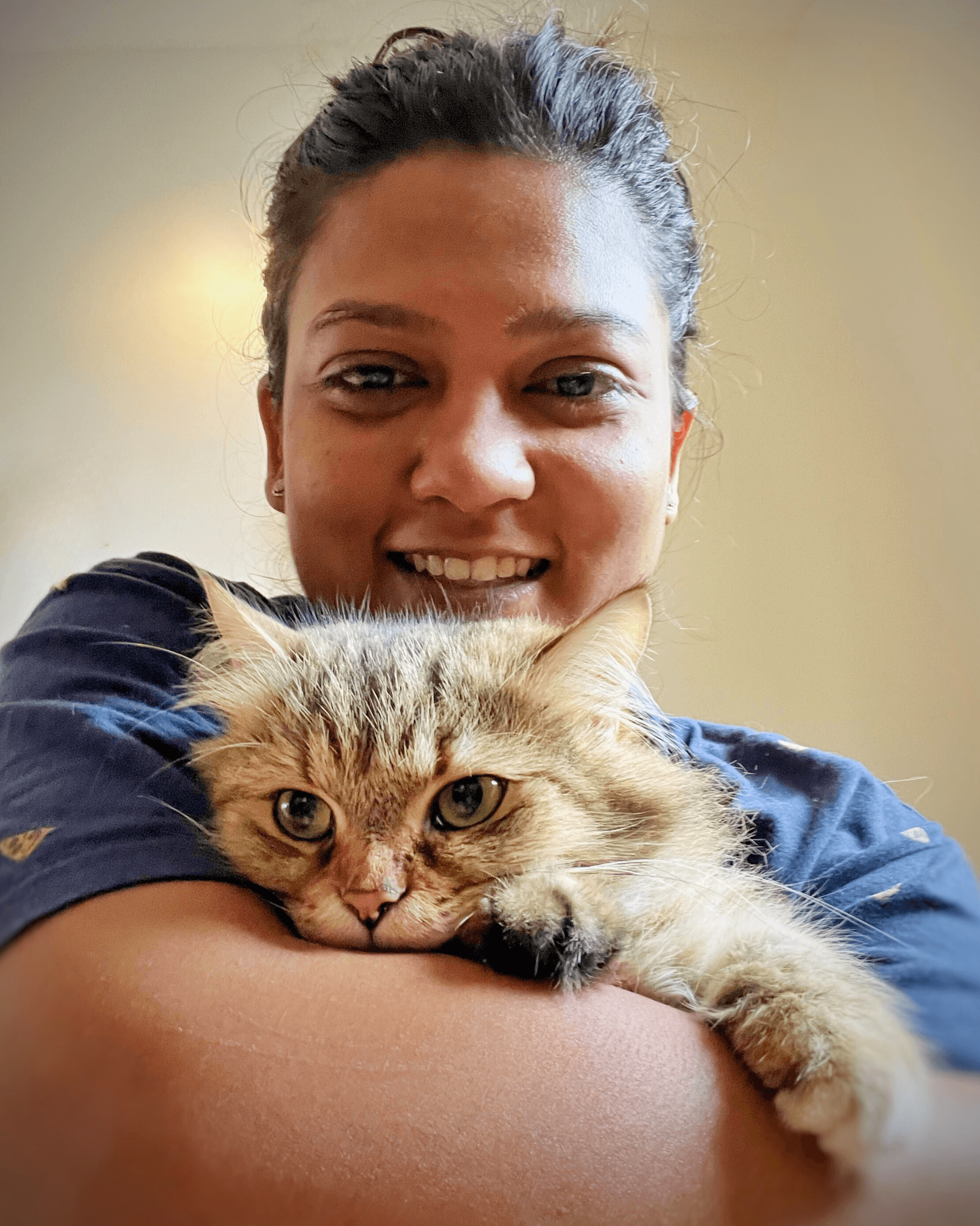 Aparajita Khandelwal with her cat